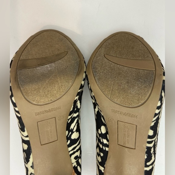 Christian Siriano~Abstract Brown/Cream Cork-Look Stiletto Heels~Peep Toe~Size 9W - Picture 15 of 16